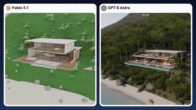 Claude Fable 5.1 VS GPT-6 Astra 建筑设计效果对比