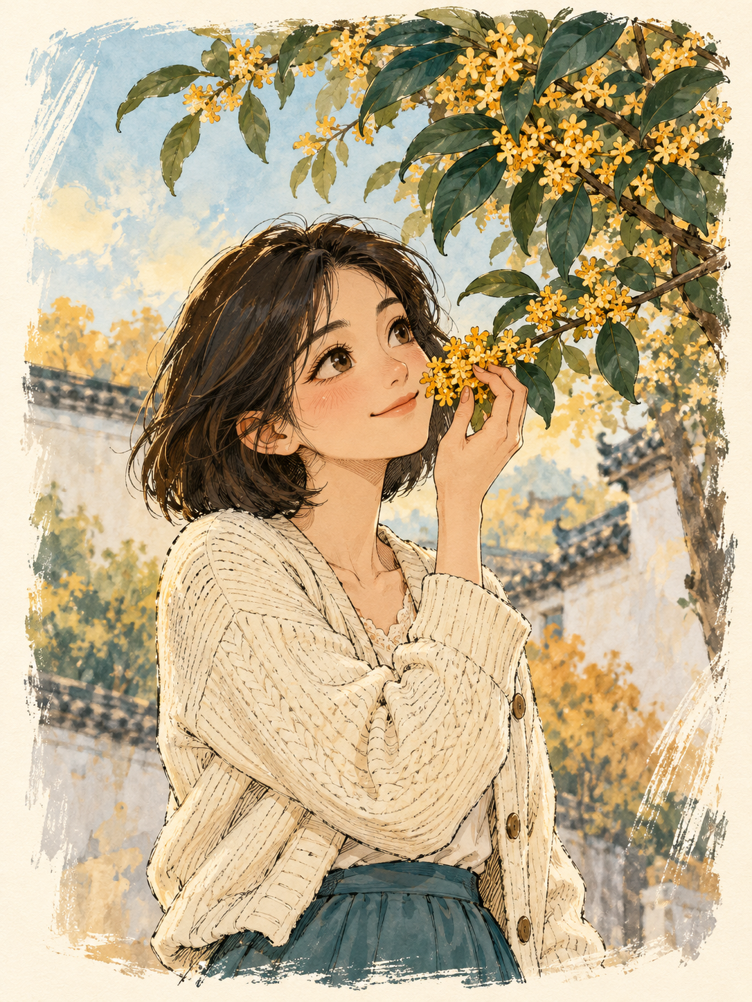 ChatGPT Image 2.5 墨线绘本手绘画风效果:手账插画质感与清晰线稿